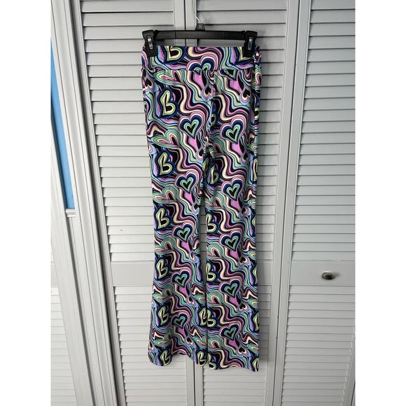 Shein reflective allover print flare leg pants & flutter sleeve crop top medium - Picture 7 of 12